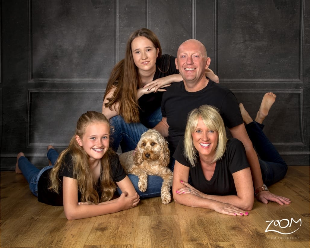 Family with dog